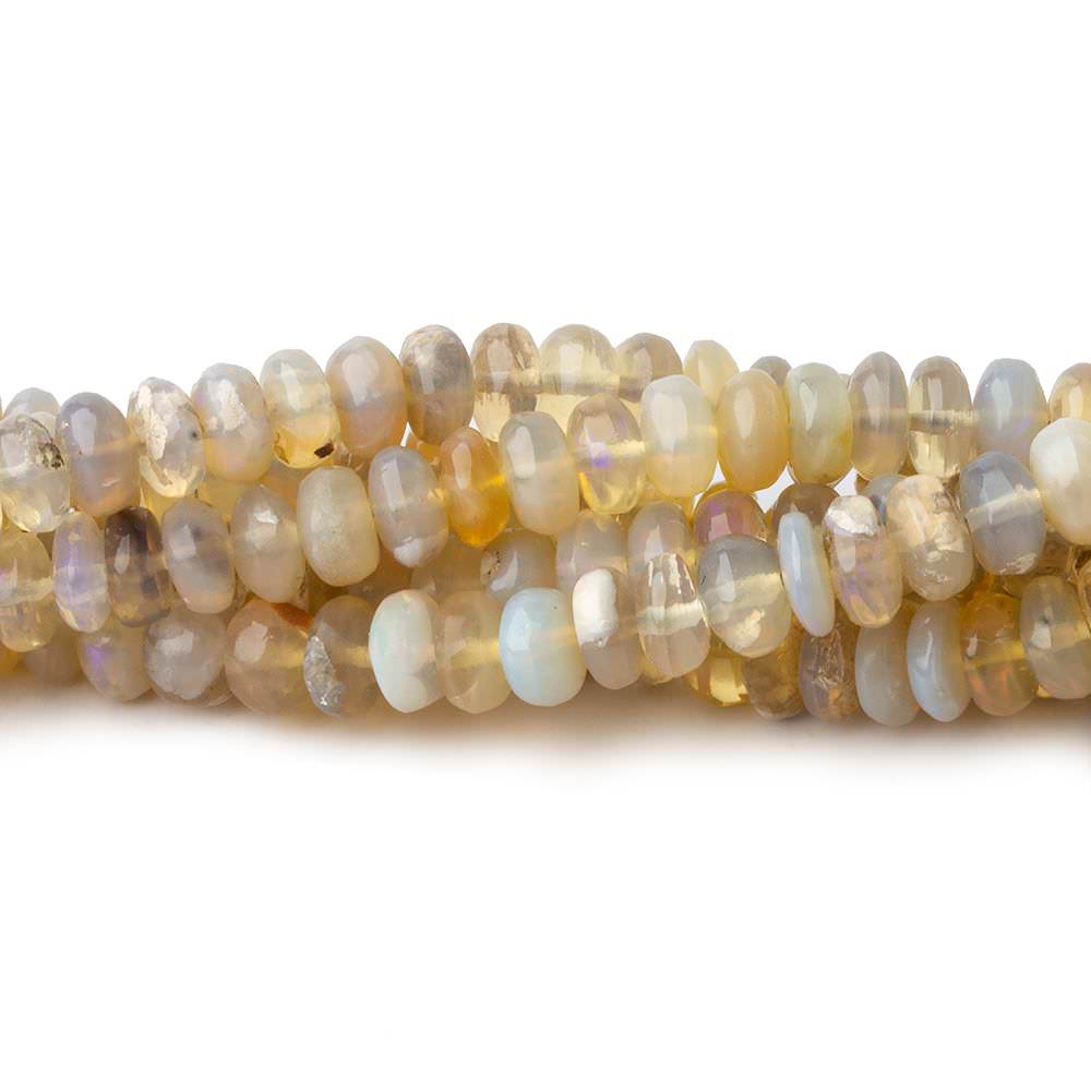 3.5-6mm Cream Australian Opal plain rondelles 18 inch 165 beads (ONLINE ORDER ONLY)