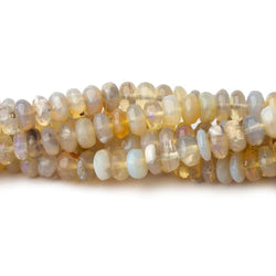 3.5-6mm Cream Australian Opal plain rondelles 18 inch 165 beads (ONLINE ORDER ONLY)