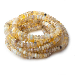 3.5-6mm Cream Australian Opal plain rondelles 18 inch 165 beads (ONLINE ORDER ONLY)