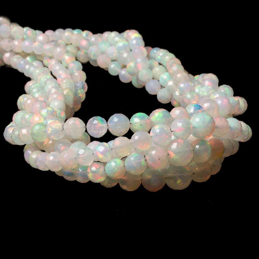 3.5-6mm Ethiopian Cream White Opal faceted round beads 16 inch 100 pcs (ONLINE ORDER ONLY)