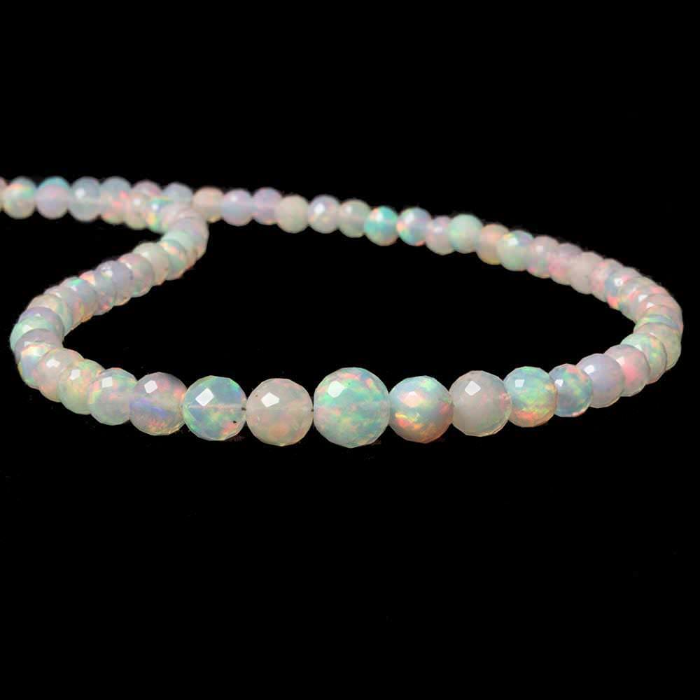3.5-6mm Ethiopian Cream White Opal faceted round beads 16 inch 100 pcs (ONLINE ORDER ONLY)