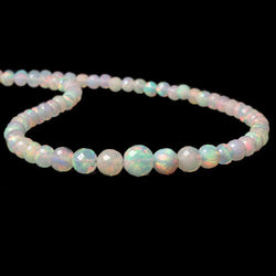 3.5-6mm Ethiopian Cream White Opal faceted round beads 16 inch 100 pcs (ONLINE ORDER ONLY)