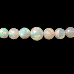 3.5-6mm Ethiopian Cream White Opal faceted round beads 16 inch 100 pcs (ONLINE ORDER ONLY)