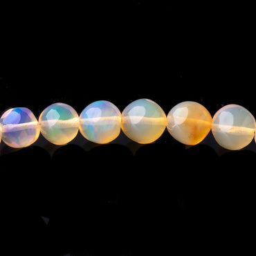 3.5-6mm Golden Ethiopian Opal Plain Round Beads 16 inch 92 pieces AA (ONLINE ORDER ONLY)