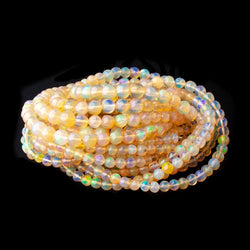 3.5-6mm Golden Ethiopian Opal Plain Round Beads 16 inch 92 pieces AA (ONLINE ORDER ONLY)