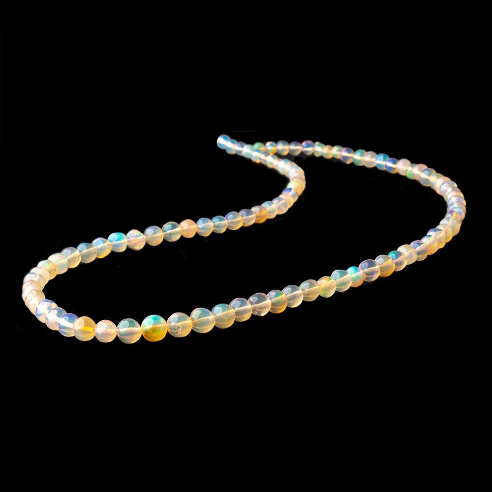 3.5-6mm Golden Ethiopian Opal Plain Round Beads 16 inch 92 pieces AA (ONLINE ORDER ONLY)