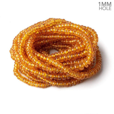 3.5-6mm Mandarin Garnet plain rondelle beads 18 inch 190 pieces 1mm large hole AA (ONLINE ORDER ONLY)
