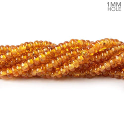 3.5-6mm Mandarin Garnet plain rondelle beads 18 inch 190 pieces 1mm large hole AA (ONLINE ORDER ONLY)