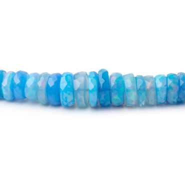 3.5-6mm Periwinkle Blue Ethiopian Opal Faceted Heishi 16 inch 230 Beads AA (ONLINE ORDER ONLY)