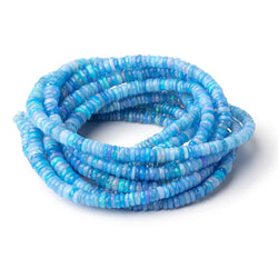 3.5-6mm Periwinkle Blue Ethiopian Opal Faceted Heishi 16 inch 230 Beads AA (ONLINE ORDER ONLY)