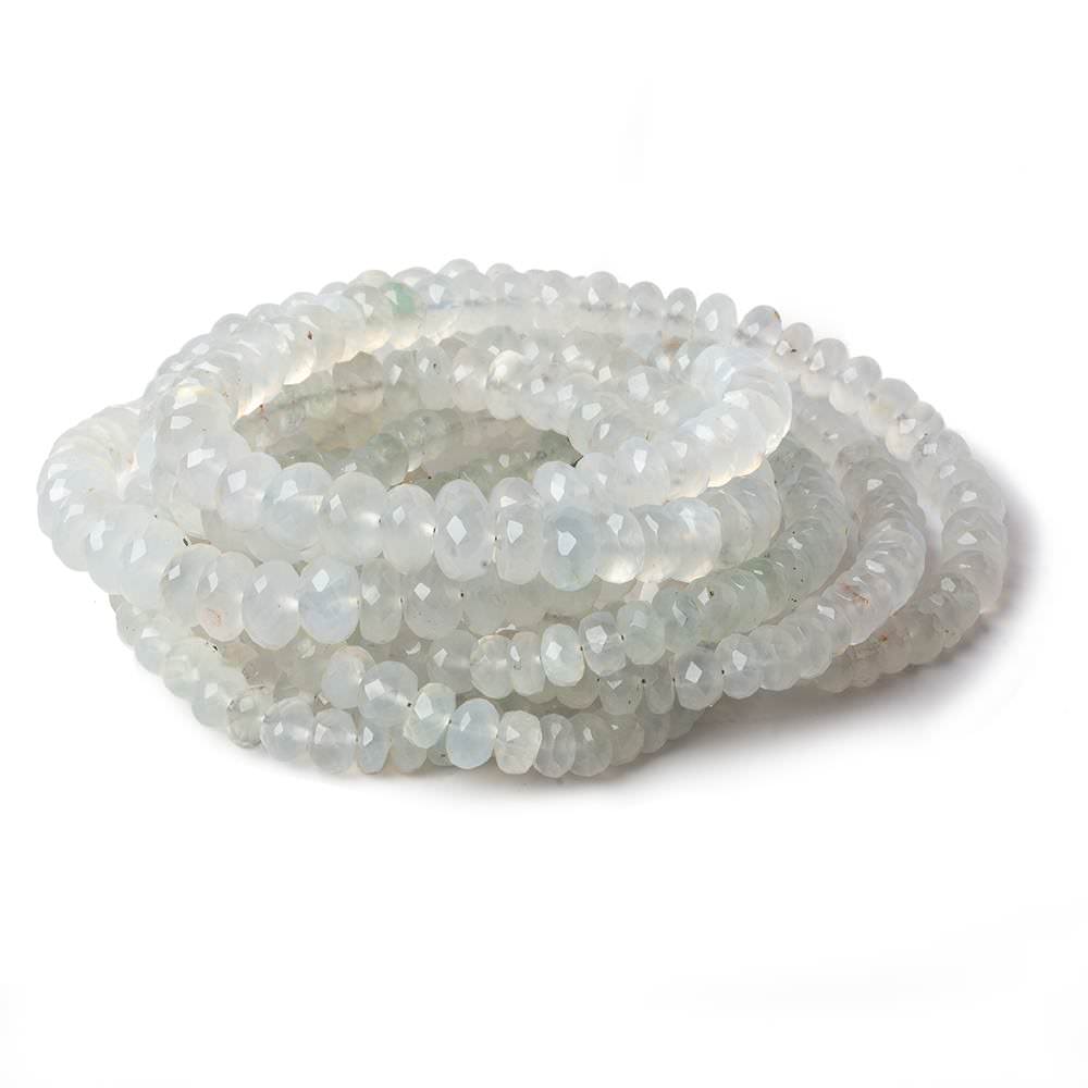 3.5-7.5mm Aqua Green Chalcedony faceted rondelles 18 inches 135 beads A (ONLINE ORDER ONLY)