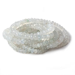 3.5-7.5mm Aqua Green Chalcedony faceted rondelles 18 inches 135 beads A (ONLINE ORDER ONLY)