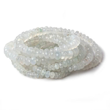 3.5-7.5mm Aqua Green Chalcedony faceted rondelles 18 inches 135 beads A (ONLINE ORDER ONLY)