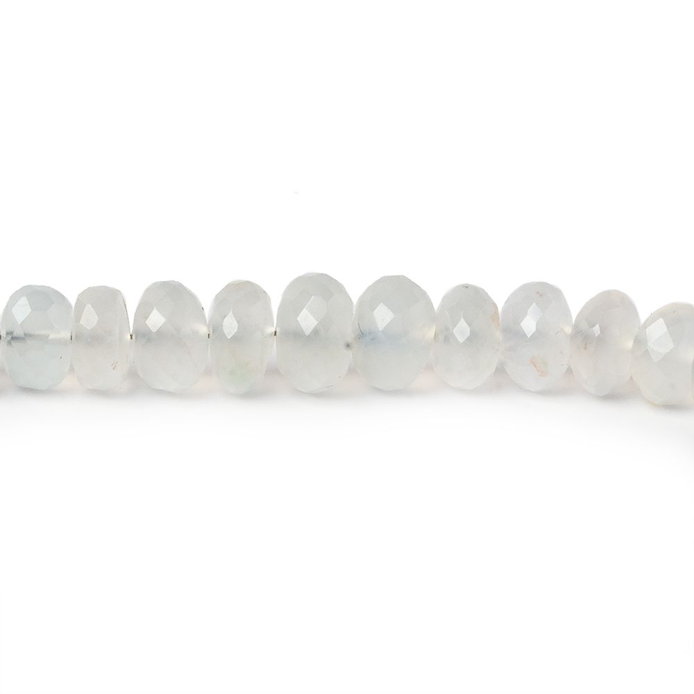 3.5-7.5mm Aqua Green Chalcedony faceted rondelles 18 inches 135 beads A (ONLINE ORDER ONLY)