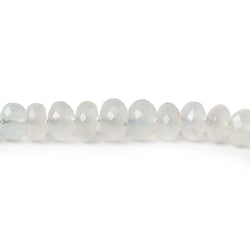 3.5-7.5mm Aqua Green Chalcedony faceted rondelles 18 inches 135 beads A (ONLINE ORDER ONLY)
