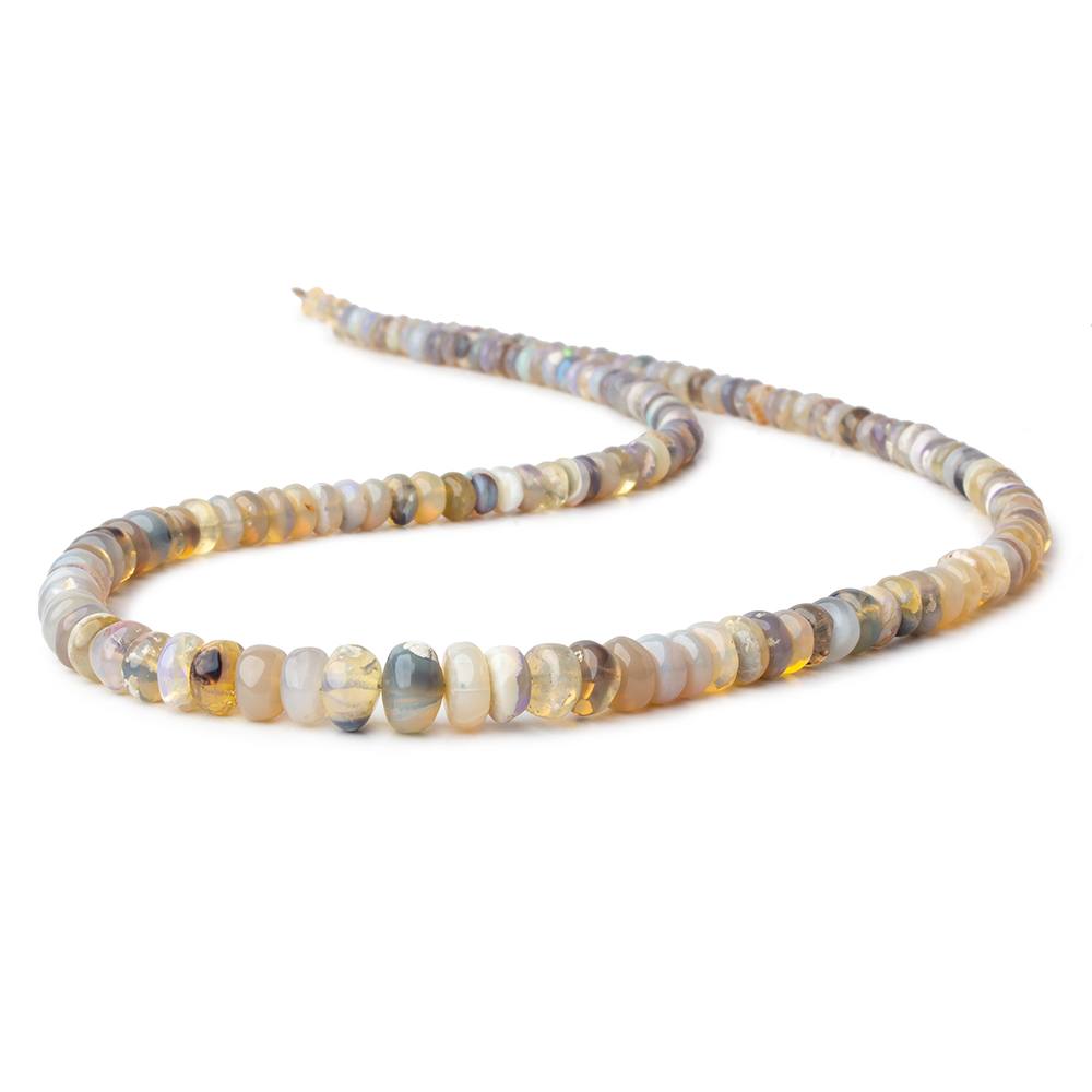 3.5-7.5mm Grey Australian Opal plain rondelles 18 inch 160 beads (ONLINE ORDER ONLY)