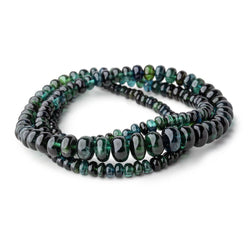 3.5-7.5mm Indicolite Blue & Chrome Green Tourmaline Plain Rondelles 18 inch 170 pieces AA (ONLINE ORDER ONLY)