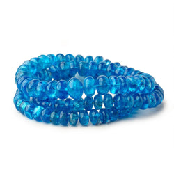 3.5-7.5mm Neon Blue Apatite plain rondelle beads 18 inch 135 pieces AA (ONLINE ORDER ONLY)