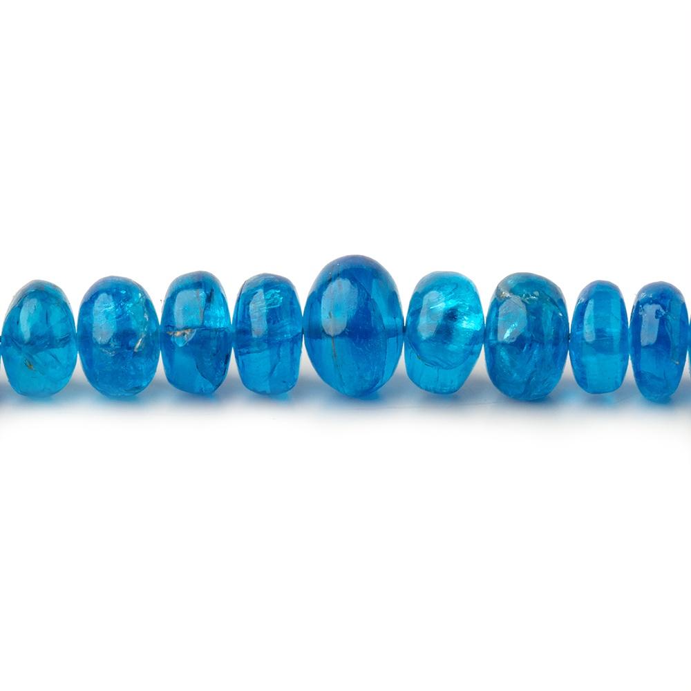 3.5-7.5mm Neon Blue Apatite plain rondelle beads 18 inch 135 pieces AA (ONLINE ORDER ONLY)