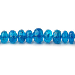 3.5-7.5mm Neon Blue Apatite plain rondelle beads 18 inch 135 pieces AA (ONLINE ORDER ONLY)