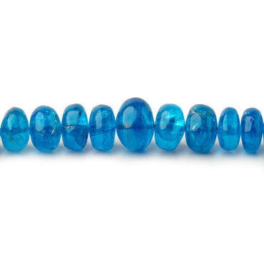 3.5-7.5mm Neon Blue Apatite plain rondelle beads 18 inch 135 pieces AA (ONLINE ORDER ONLY)