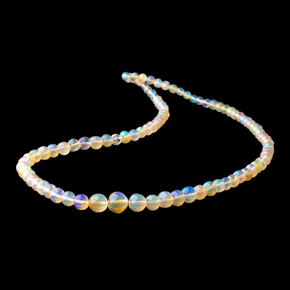 3.5-7mm Golden Ethiopian Opal Plain Round Beads 16 inch 90 pieces AA (ONLINE ORDER ONLY)