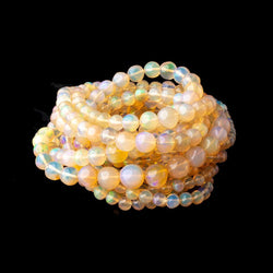 3.5-7mm Golden Ethiopian Opal Plain Round Beads 16 inch 90 pieces AA (ONLINE ORDER ONLY)