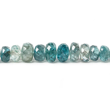 3.5-7mm Shaded Blue Zircon faceted rondelle beads 18 inch 180 pieces (ONLINE ORDER ONLY)