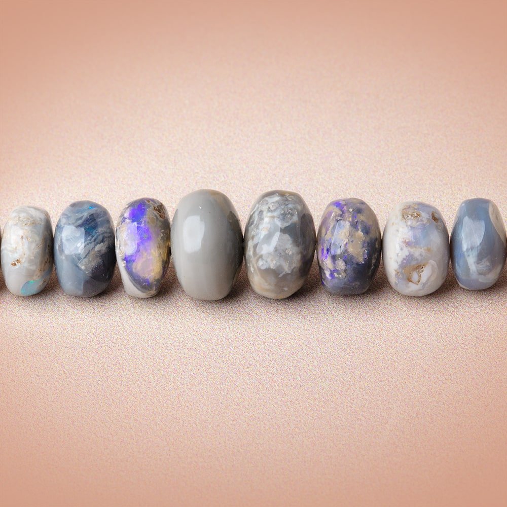 3.5-8mm Australian Opal Plain Rondelle Beads 18 inch 152 pieces (ONLINE ORDER ONLY)