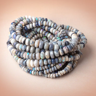 3.5-8mm Australian Opal Plain Rondelle Beads 18 inch 152 pieces (ONLINE ORDER ONLY)