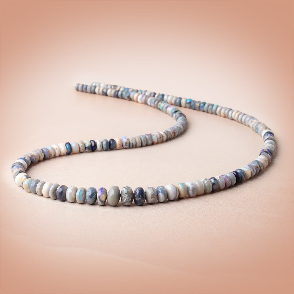 3.5-8mm Australian Opal Plain Rondelle Beads 18 inch 152 pieces (ONLINE ORDER ONLY)