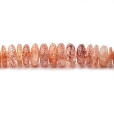 3.5-8mm Sunstone Plain Rondelle Beads 18 inch 257 beads (ONLINE ORDER ONLY)