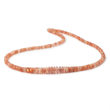 3.5-8mm Sunstone Plain Rondelle Beads 18 inch 257 beads (ONLINE ORDER ONLY)