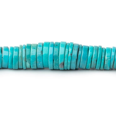 3.5-9.5mm Sleeping Beauty Turquoise Plain Heishi Beads 18 inch 315 pieces (ONLINE ORDER ONLY)