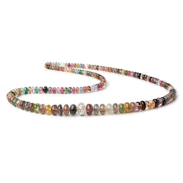 3.5-9mm Multi Color Tourmaline Plain Rondelle Beads 18 inch 142 pieces (ONLINE ORDER ONLY)