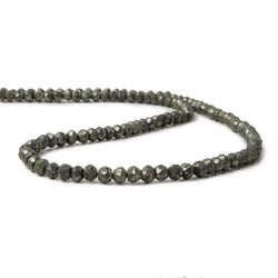 3.5 mm Matte Pyrite Faceted Rondelle 13.25 inch 139 beads (ONLINE ORDER ONLY)