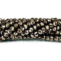 3.5 mm Matte Pyrite Faceted Rondelle 13.25 inch 139 beads (ONLINE ORDER ONLY)