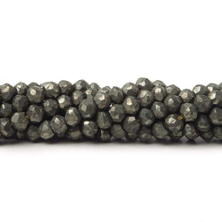 3.5 mm Matte Pyrite Faceted Rondelle 13.25 inch 139 beads (ONLINE ORDER ONLY)