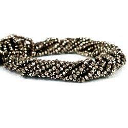 3.5 mm Matte Pyrite Faceted Rondelle 13.25 inch 139 beads (ONLINE ORDER ONLY)