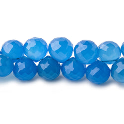 8mm Santorini Blue Chalcedony faceted candy kiss beads 50 pieces (ONLINE ORDER ONLY)