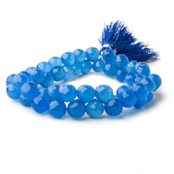 8mm Santorini Blue Chalcedony faceted candy kiss beads 50 pieces (ONLINE ORDER ONLY)