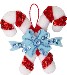 Bucilla North Pole This Way Felt Ornament Kit – Set of 6 Festive Christmas Ornaments (ONLINE ORDER ONLY)