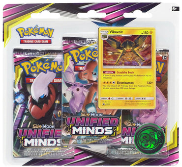 Sun & Moon: Unified Minds - 3-Pack Blister (Vikavolt) (ONLINE ORDER ONLY)