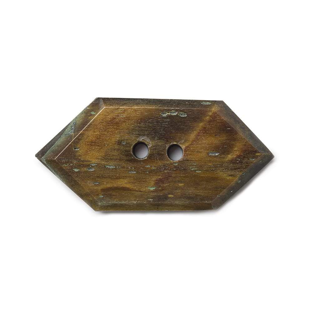 35.5x17mm Jasper Modified Hexagon 2.5mm hole button 1 piece (ONLINE ORDER ONLY)