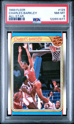 Graded 1988-89 Fleer Charles Barkley #129 Basketball Card PSA 8 Near Mint (ONLINE ORDER ONLY)