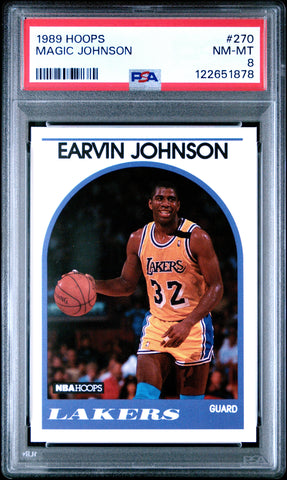 Graded 1989-90 Hoops Earvin Johnson #270 Basketball Card PSA 8 Near Mint (ONLINE ORDER ONLY)