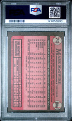 Graded 1989 Topps Mark McGwire #70 Baseball Card PSA 8 Near Mint (ONLINE ORDER ONLY)