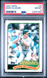 Graded 1989 Topps Mark McGwire #70 Baseball Card PSA 8 Near Mint (ONLINE ORDER ONLY)