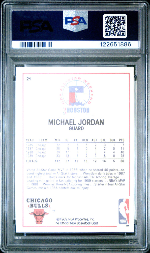 Graded 1989-90 Hoops Michael Jordan #21 Basketball Card PSA 8 Near Mint (ONLINE ORDER ONLY)