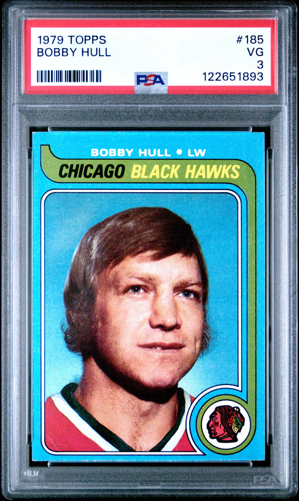 Graded 1979-80 Topps Bobby Hull #185 Hockey Card PSA 3 Very Good (ONLINE ORDER ONLY)